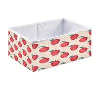 YEGAME Rectangle Storage Box, Summer Apples Foldable Fabric Storage Bin Portable Storage Basket for Book shelf Closet Laundry Room Nursery Home Office Decor, 15X10X6In
