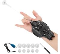 YeGang Spider Web Wrist Toy-Rope Launcher, USB Recharger, Spider Shooters, Role-Play Great Gift for Man and Kids (Black), One Size