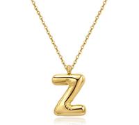 YeGieonr Gold Initial Necklaces for Women, Bubble Letter Pendant Necklace,Tarnish Free Stainless Steel Gold Necklace with Initials, Yellow Gold, No Gemstone