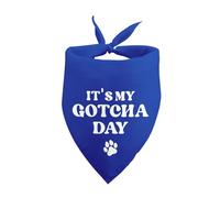 Yegifeyct It's My Gotcha Day Dog Bandana Adopt Me Bandana Adoption Day Gifts for Dogs Blue Dog Bandana Pet Scarf for Dog Photo Prop Pet Accessories for Dog Lovers Owner Gift