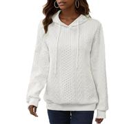 YeGine Womens Hoodies Oversized Hooded Sweatshirt Casual Long Sleeve Drawstring Pullover Tops, 1-white, XL