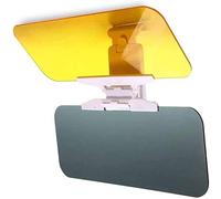 Yeglg Car Sun Visor, 2 in 1 Anti-Glare, Adjustable Sunshade and Night Vision Visor Extender, Two-tone, ABS, Grey, Yellow, Passenger Car
