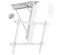 Yegosh Motorized Ceiling TV Mount with Remote, Electric Flip Down Adjustable VESA Mount Bracket for 32 to 70 Inch Flat Curved Screen TVs, Drop Down TV Mount for Flat Pitched Roof Indoor Outdoor(white)