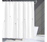 YEGRFJIS Black and white floral pattern wildflower shower curtain, modern boho-style shower curtain with botanical pattern, bathroom curtains, suitable for bathtubs (250x155cm/W x L)