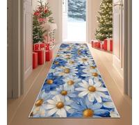 YEGRFJIS Floral Daisy Kitchen Runner Painting Flower Washable and Non-Slip Rug 40x70cm Watercolor Floral for Bedroom and Hallway Botanical Petal Kitchen Rug