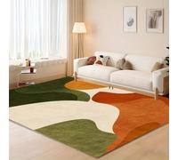 YEGRFJIS Mid-Century Rug, Machine Washable Abstract Rug, Wave Patterns in Retro Tones, for Bedroom, Living Room, Dining Room, Children's Room, Indoor Decorative (120x245cm/carpet)