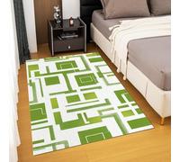 YEGRFJIS Modern Abstract Rug - Green, Washable, Non-Slip, Mid-Century Geometric Art, Easy Care, For Bedroom (Area), Hallway & Home (150x275cm/Multicolor)