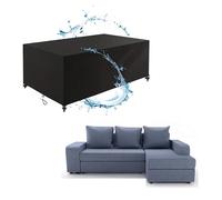 YEGRFJIS Patio Sofa set Covers Waterproof, 221x115x77cm/LxWxH, Heavy Duty Outdoor Bar Height Table And Chair Cover, 420D Oxford Fabric Windproof Anti-UV With Windproof Buckles, black