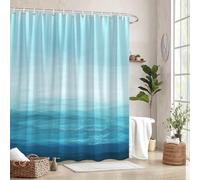 YEGRFJIS Tranquil Ocean Gradient Shower Curtain - Turquoise Teal Ombre Bathroom curtains, Shower Curtain Anti Mould, Anti-mildew bathroom decorative curtain(129x180cm/WxH)