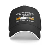 YEGTQAON Vintage and Classic Never Understimate an Old Man WHO FLEW in A UH-1 HUEYCap Baseball Cap Golf Hat Man Funny hat Men Hats Women's Durable and Comfortable