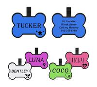 YEHANTI Bone Silicone Dog Tag, Personalized Engraved Waterproof Custom Pet ID Tag, 1 Count