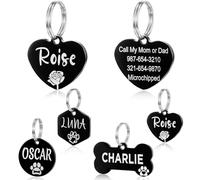 YEHANTI Dog Tags for Pets Engraved Personalised Durable Stainless Steel ID Tags for Dogs and Cats Custom Dog ID Tag with Lovely Icons Engraving Heart Shape Dog Name Tag (Small)