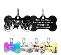 YEHANTI Stainless Steel Personalized Dog Tags, Custom Dog Tags, Anti-Lost Dog Tags Engraved for Pets Double Sided Deep Engraved Dog Cat Name Tag, Various Unique and Cute Designs (Black & Large)