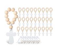 YEHEI 36Pcs Wooden Rosary Rosary Beads with White Mesh Bags for Baptism First Communion Confirmation Baby Shower Bridal Shower
