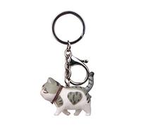 YEHJDSMD 1pcs Fashion Cute Cartoon Cat Pendant Key Rings Kitten Cat Key Chain Shake Head Car Bag Charm Keychains omen Men Creative Keyrings Couple Gift Accessories (grey)