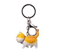YEHJDSMD 1pcs Fashion Cute Cartoon Cat Pendant Key Rings Kitten Cat Key Chain Shake Head Car Bag Charm Keychains omen Men Creative Keyrings Couple Gift Accessories (yellow), S