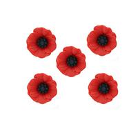 YEHJDSMD 5pcs Resin Red Poppy Flower Brooch Pin 2.3cm VFW Remembrance Day UK Remembrance Gift Accessory