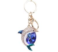 YEHJDSMD Crystal Dolphin Exquisite Rhinestone Car Key Rings Female Bags Pendant Accessories Key Chains Blue Jumping Dolphin Keychain Men Car Purse Bag Pendant Charms Handbags Backpack Ornament, S