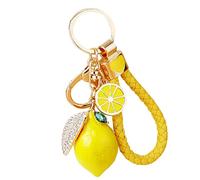 YEHJDSMD Cute Lemon Keychain Little Lemon Crystal Rhinestone Key Chain Fruit Keyring For Purse Bag Backpack Car Jewelry Gift For Women Men, Yellow