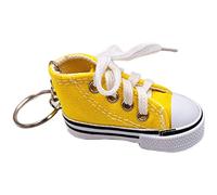 YEHJDSMD Cute Mini Canvas Sneaker Shoes Keychain Hi Top Sports Shoes Keyring Tennis Shoe Keychain For Electric Bicycle Motorcycle Key Chain Pendants Party Jewelry for Men and Women (yellow)