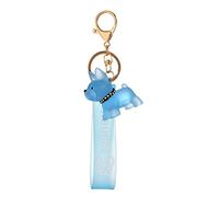 YEHJDSMD French Bulldog Keychain Cute Transparent Dog Ornament Resin Crystal Puppy Little Shiba Inu Doll Keyring Cartoon Animal Bag Pendant Car Key Metal Men Women Boy Girl-Blue, S