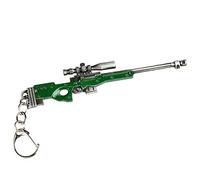 YEHJDSMD key chains Mini Gun Keychain Metal Weapon Rings Pendant for Men, Miniature PUBG Game Assault Rifle Model Bag Tactical Tiny Ornament Gift (Geen)