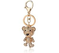 YEHJDSMD Key Chains Tiger Keychain Cute Tiger Shape Keychain Creative Animal Keychains Lucky Rhinestone Girls Car Pendant Keyring Purse Crystal Fashionable Car Accessories Charm Gift,Multicolor