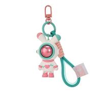 YEHJDSMD Silicone Lightning Rabbit Keychain Cartoon Love Astronaut Car Anime Braided Rope Pendant Bag Ornament Accessories Girls Suitable for Key Loss Prevention, Pink