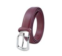 YEHMAN Classic belt 3 cm in split cowhide leather adjustable silver buckle with pin 120 cm, Burgundy, 120 cm