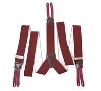YEHMAN Hercules Adjustable Leather Suspender, Burgundy - One Size