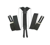 YEHMAN Hercules Adjustable Leather Suspender for Men - Black - One Size