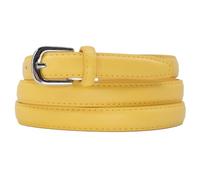 YEHMAN Women's Classic Slim 2 cm Adjustable 120 cm Cowhide Split Leather Belt, Yellow, 120 cm