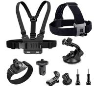 YEHOLDING 8 in 1 Action camera accessories Kit Suitable for Insta360 X5/X4/X3/X2/Ace Pro 2/ONE RS, Chest Strap Mount, Head Strap Mount, Wrist Strap Mount,Car Suction Cup, Compatible with GoPro Hero