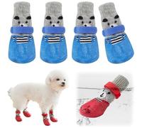 YEHOOM Pets Waterproof Shoes,Non-Slip Dog Socks for Hardwood Floors Anti Slip Paw Protector with Elastic Reflective Straps for Medium, Large, Senior Dogs (Blue-L)