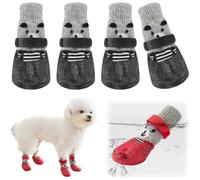 YEHOOM Pets Waterproof Shoes,Non-Slip Dog Socks for Hardwood Floors Anti Slip Paw Protector with Elastic Reflective Straps for Medium, Large, Senior Dogs (Black-L)