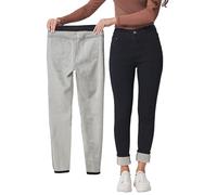 Yehopere Fleece Lined Thermo Winter Jeans Skinny Denim Pants Jeggings Warm Stretch Jeans
