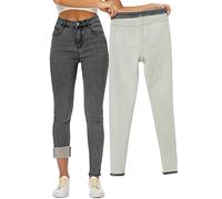 Yehopere Fleece Lined Thermo Winter Jeans Skinny Denim Pants Jeggings Warm Stretch Jeans