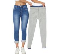 Yehopere Fleece Lined Thermo Winter Jeans Skinny Denim Pants Jeggings Warm Stretch Jeans