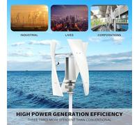 YEHOZZ Wind Turbine Generator Kit,3000W6000W Magnetic Levitation Upright Wind Turbine 12V 24V 48V 220V with Waterproof Charge Controller Electricity Producer Equipment for Home RV Roof 6000W-48V