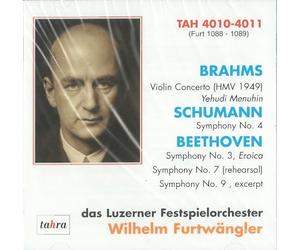 Yehudi Menuhin / Wilhelm Furtwangler / Lucerne Festival Orchestra - Brahms: Violin Concerto, Schumann : Symphony No.4, Beethoven : Symphony No. 3 Eroica, Symphony No. 7 (rehearsal) by Yehudi Menuhin