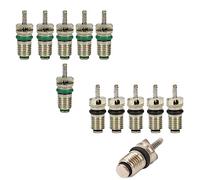 YehVeh 12 Pack Air Conditioning Valve Core Kit R134A Car AC Refrigerant Valve Core Leakproof High Pressure Schrader Stem Cores for Car A/C System Service Vane Air Vacuum Pump R134a Recharge Hose Kit