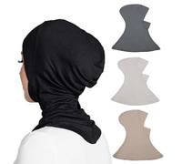 Yeieeo 4 Pieces Muslim Inner Hijab Cap for Women Turban Underscarf Undercap Bonnet Islamic Jersey Tube Caps, Bk+gy+gy+lkq, Medium