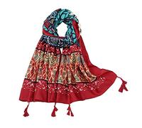 Yeieeo Boho Scarf for Women Lightweight Floral Printed Scarf Fall Winter Fashion Fringed Shawl, Floral 24, Medium
