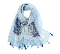 Yeieeo Boho Scarf for Women Lightweight Floral Printed Scarf Fall Winter Fashion Fringed Shawl, Floral 2, Medium