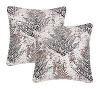 Yeiotsy Pack of 2, Nordic Style Cozy Decorative Throw Pillow Covers for Sofa Bed Car Chair Geometric Cushion Cases Jacquard Chenille (Coffee Fern, 18 X 18 Inches)
