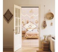 YEITBY Wood Bamboo Beaded Curtain Screen Eco-Friendly Beads Cotton Thread