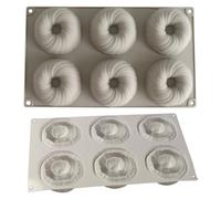 YEIUZPT Donut Silicone Mold, Non-Stick Donut Molds, 6 Cavity Non-Stick Safe Silicone Doughnut Baking Pan for Cake Biscuit Bagels Muffins, Heat Resistant Up to 230°