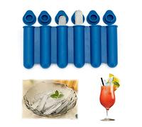 YEJAHY Silicone Mini Ice Cube Molds, Molds with Lids, Narrow and Long, Easy to Push and Pop, Makes 6 Water Bottle Popsicles, Suitable for Filling Bottled Beverages (Navy Blue)