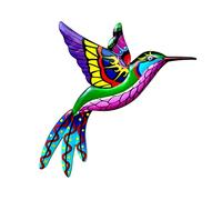 YEJAHY Wall Art Decoration Metal Hummingbird - Wrought Iron Metal Bird Wall Decor Hanging Decoration - Home Indoor Outdoor Garden Yard Patio Fence - 1PC, Purple