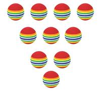YEJBBUC 10 Pieces Rainbow Soft Foam Sponge Golf Balls Swing Practice Training Aids 35mm